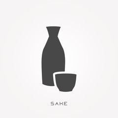 Poster - Silhouette icon sake