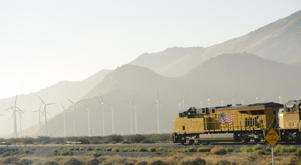 train and turbines