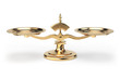 © Maksym Yemelyanov - Golden balance scales isolated on white background.