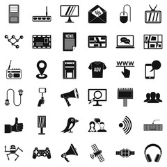Poster - Communication icons set, simple style
