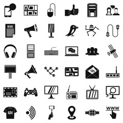 Poster - Information icons set, simple style