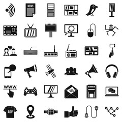 Poster - Talking icons set, simple style