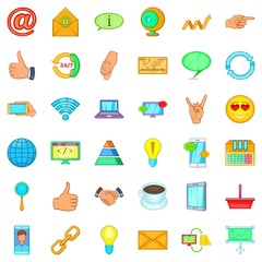 Poster - Connection icons set, cartoon style