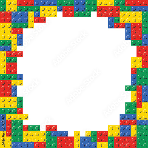 Fotografie, Obraz Lego Building Block Brick Frame Background Pattern