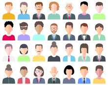 Business Men And Business Women Avatar Icons.