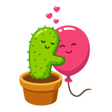 Cactus And Balloon Hug