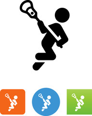 Poster - Lacrosse Player Icon - Illustration