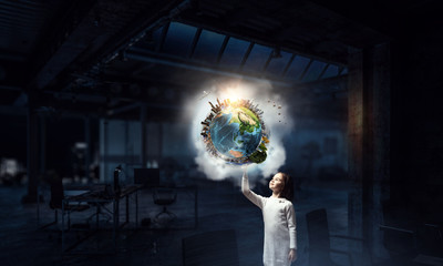 Wall Mural - Exploring this great world . Mixed media