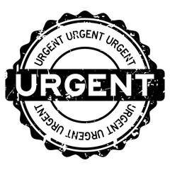 Poster - Grunge black urgent round rubber seal stamp on white background