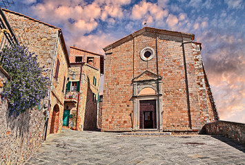 Wall Mural - Castiglione d'Orcia, Siena, Tuscany, Italy: Church of the Saints Stefano e Degna