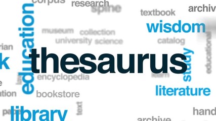 Sticker - Thesaurus animated word cloud, text design animation.