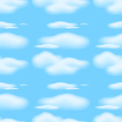 Poster - Seamless background with clouds in blue sky