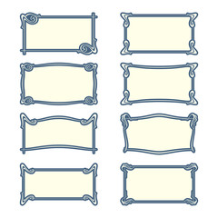 Wall Mural - Vector set of art nouveau frames for print and design.