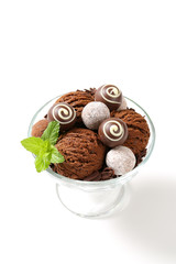 Poster - Chocolate ice cream and truffles in a coupe