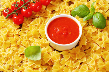 Sticker - Bow tie pasta and tomato passata