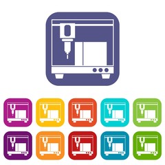 Poster - 3D printer icons set