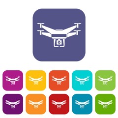 Poster - Drone video camera icons set
