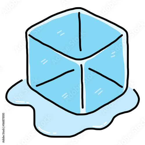 ice cube / cartoon vector and illustration, hand drawn style, isolated