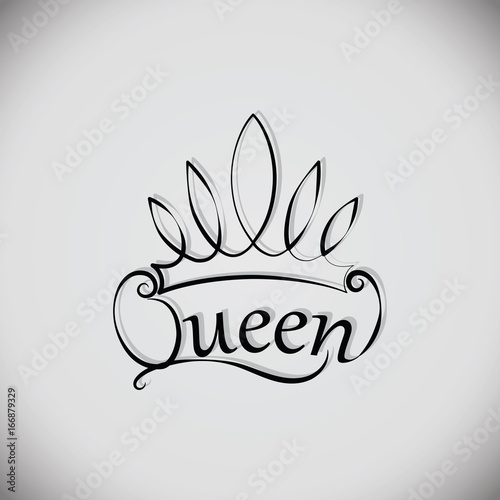 Queen And The Crown Emblem Logo Badge Drawing The Element Of