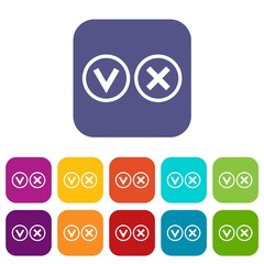 Poster - Signs of choice of tick and cross icons set