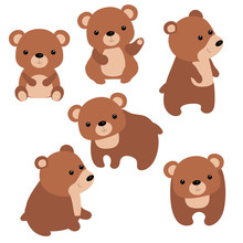 Set Of Cute Bears