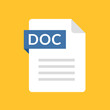 DOC file icon. Text document type. Modern flat design graphic illustration. Vector DOC icon