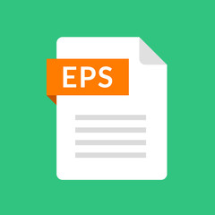 Fototapete - EPS file icon. Encapsulated PostScript document type. Flat design graphic illustration. Vector EPS icon