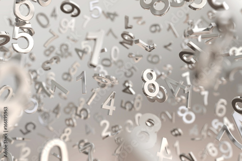 Fotografía abstract metallic number background