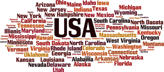 states in usa word cloud