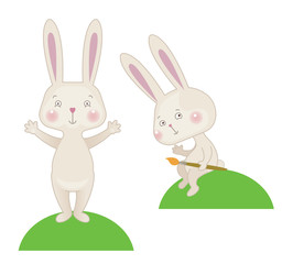 Wall Mural - Happy easter rabbit