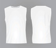 Men white sleeveless t shirt. vector illustration