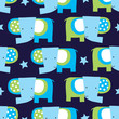 seamless cute elephant animal pattern vector illustration
