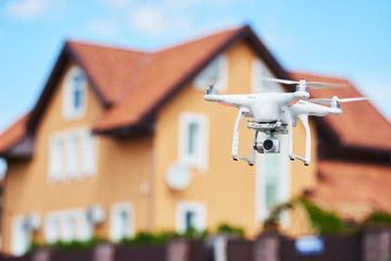 Wall Mural - drone usage. private property protection or real estate check