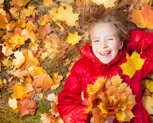 Wall Mural - Girl at autumn