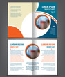 © Art Pen - Vector empty bi-fold brochure print template design, newsletter booklet layout