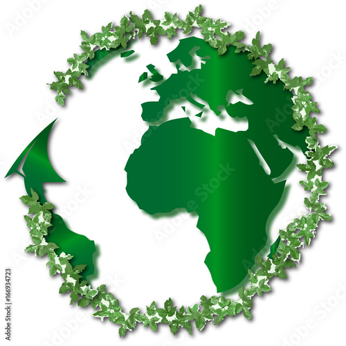Logo Planete Terre Avec Protection De L Environnement Et Ecologie Stock Vector Adobe Stock