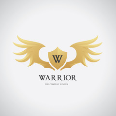 Wall Mural - Warrior  wing logo template. vector illustration
