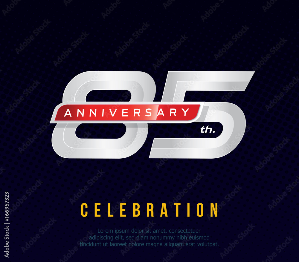 85 years anniversary invitation card, celebration template design, 85th ...
