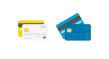 Credit Cards Illustrations. Front And Back Views.
