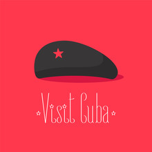 Che Guevara Black Hat Cuban Vector Illustration