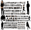 © zolotons - Vector isolated silhouettes set of people,