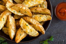 Potato Wedges With Cheese