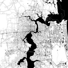 Poster - Jacksonville Monochrome Vector Map