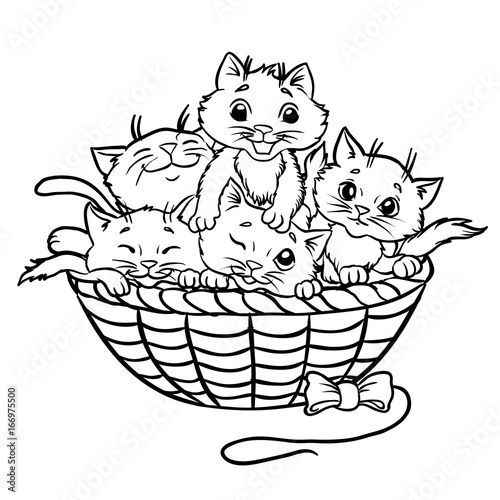 Coloring Pages Kitten Basket : Kitten Coloring Pages - Best Coloring