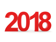 3D Rendering 2018 New Year Red Digits
