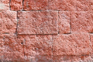 Wall Mural - Details of laterite wall stone, background and texture