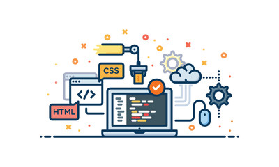 Coding vector illustration
