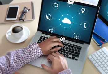 Poster -  Cloud Computing diagram Network Data Storage Technology Service