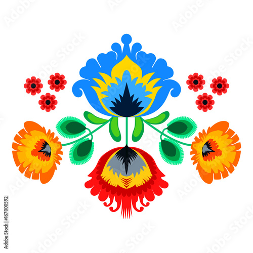 Dekoracja na wymiar  haft-ludowy-ornament-z-kwiatami-tradycyjna-autentyczna-polska-dekoracja-wzornicza-wycinanka
