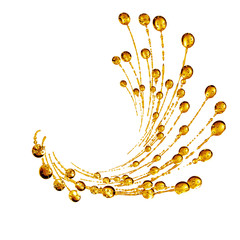 3D detailed illustration of a drop of water gold color.